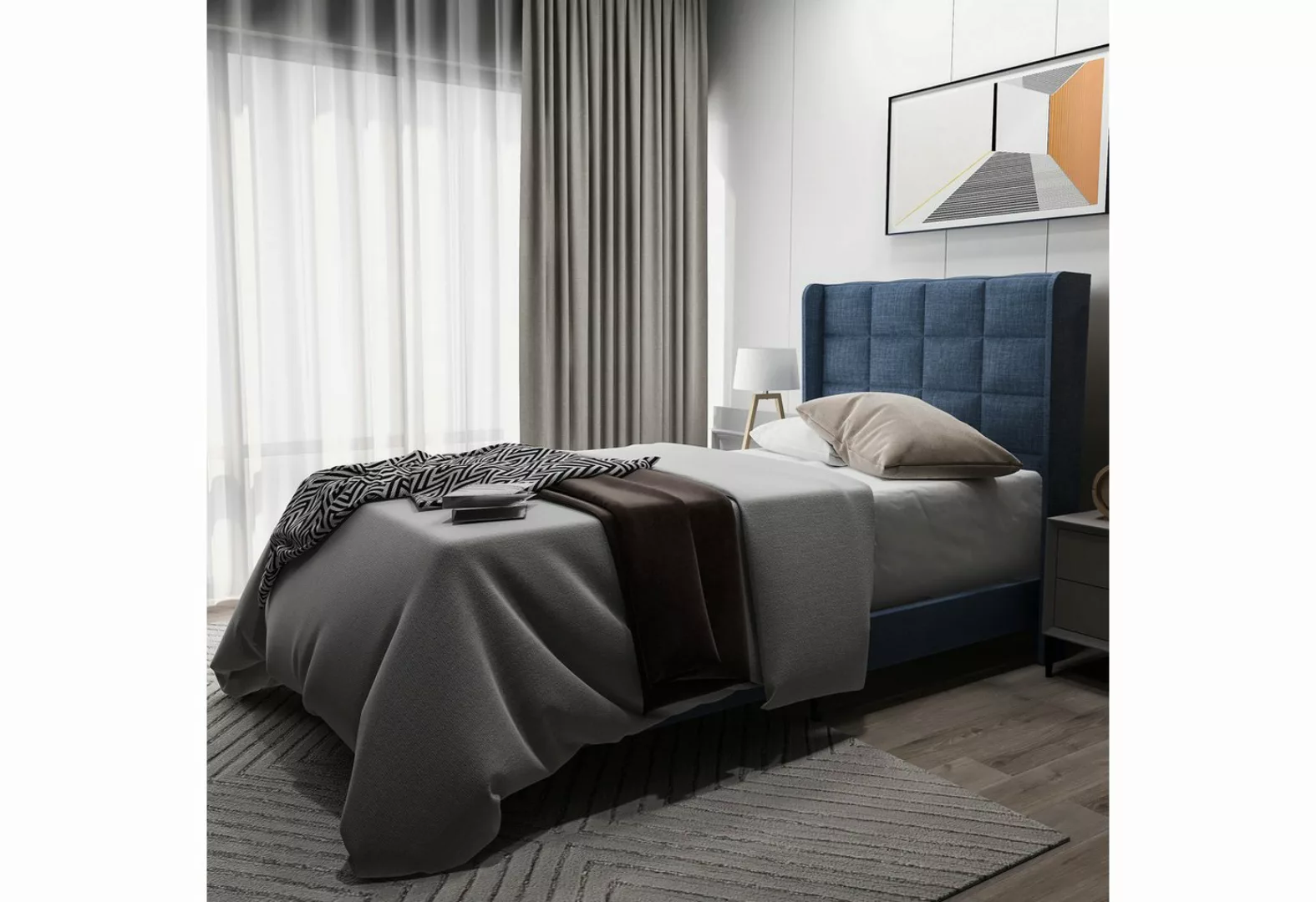 MODFU Polsterbett Doppelbett Einzelbett gepolstertes Bett Funktionsbett Hol günstig online kaufen