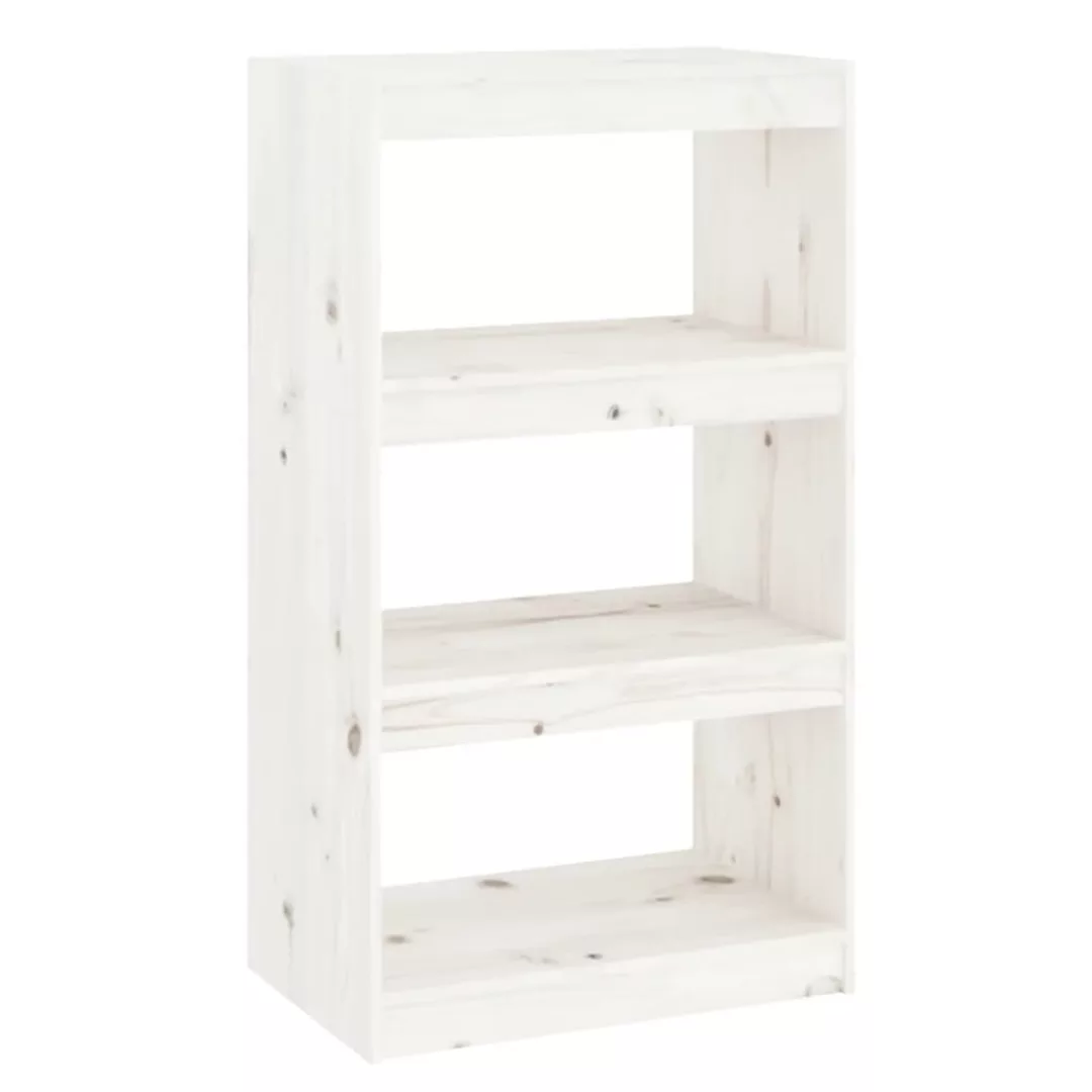 Vidaxl Bücherregal Raumteiler Weiß 60x30x103,5 Cm Massivholz Kiefer günstig online kaufen