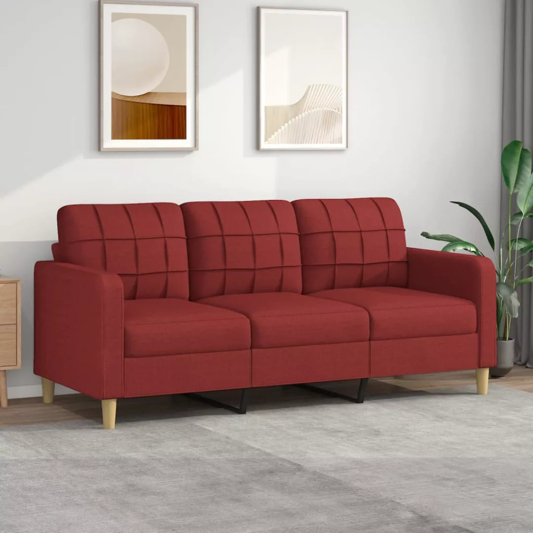 Vidaxl 3-sitzer-sofa Weinrot 180 Cm Stoff günstig online kaufen