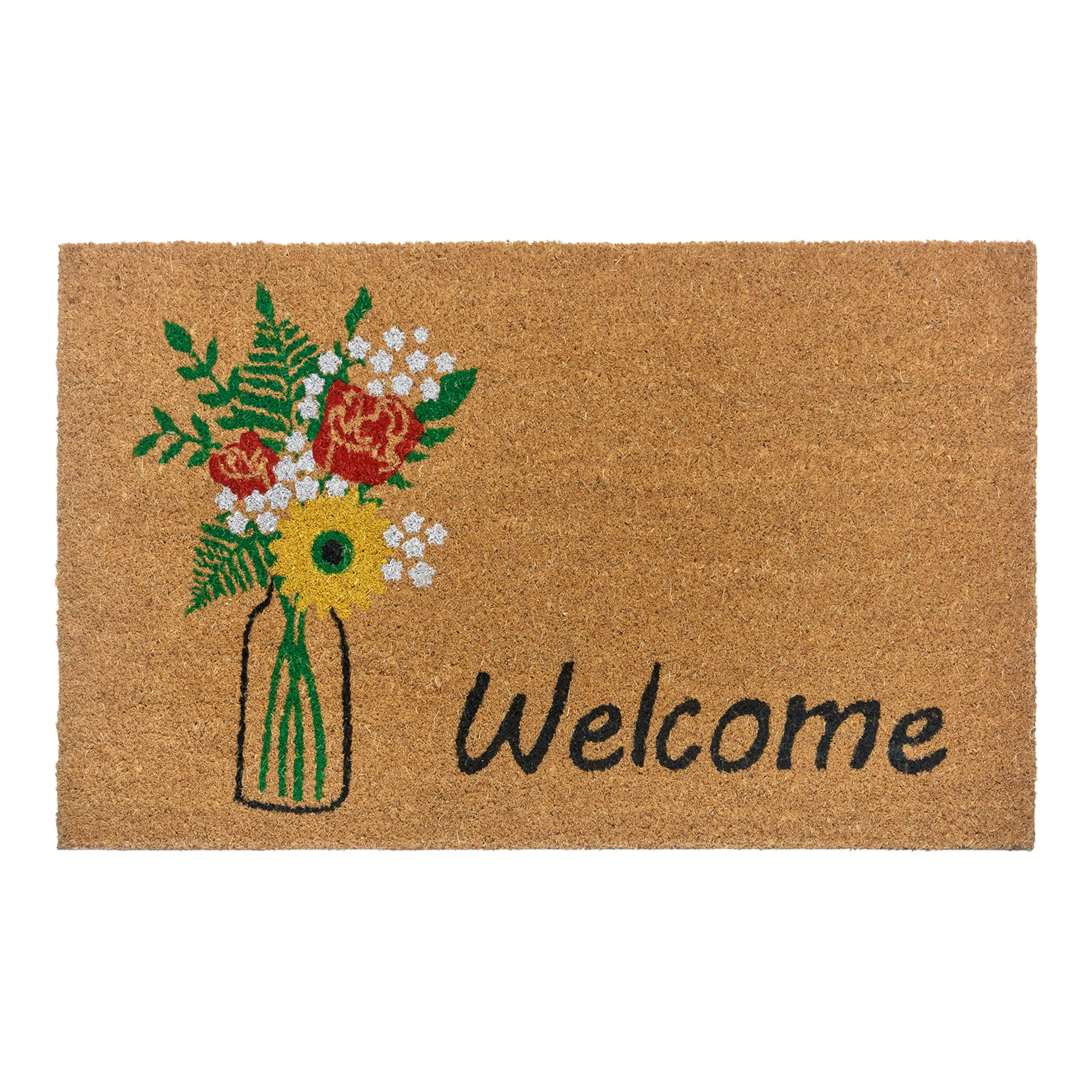 HANSE Home Fußmatte »Welcome & Flowers«, rechteckig, Kokos, Schmutzfangmatt günstig online kaufen