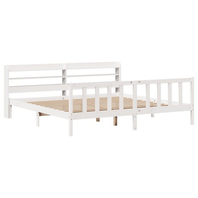 vidaXL Bett Massivholzbett ohne Matratze Weiß 200x200 cm Kiefernholz günstig online kaufen