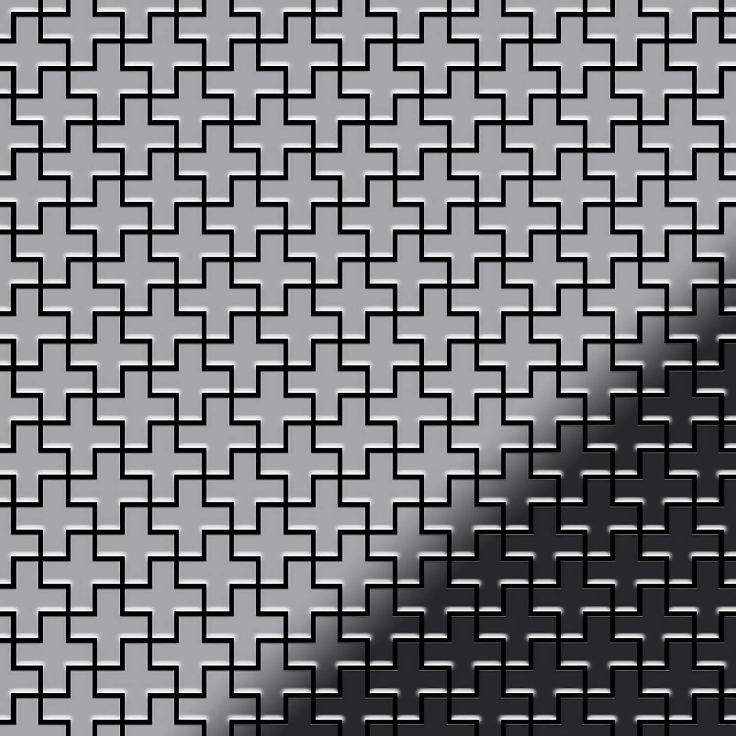 ALLOY Mosaik Fliese Massiv Metall Edelstahl Hochglanz Grau 1,6mm Swiss Cros günstig online kaufen