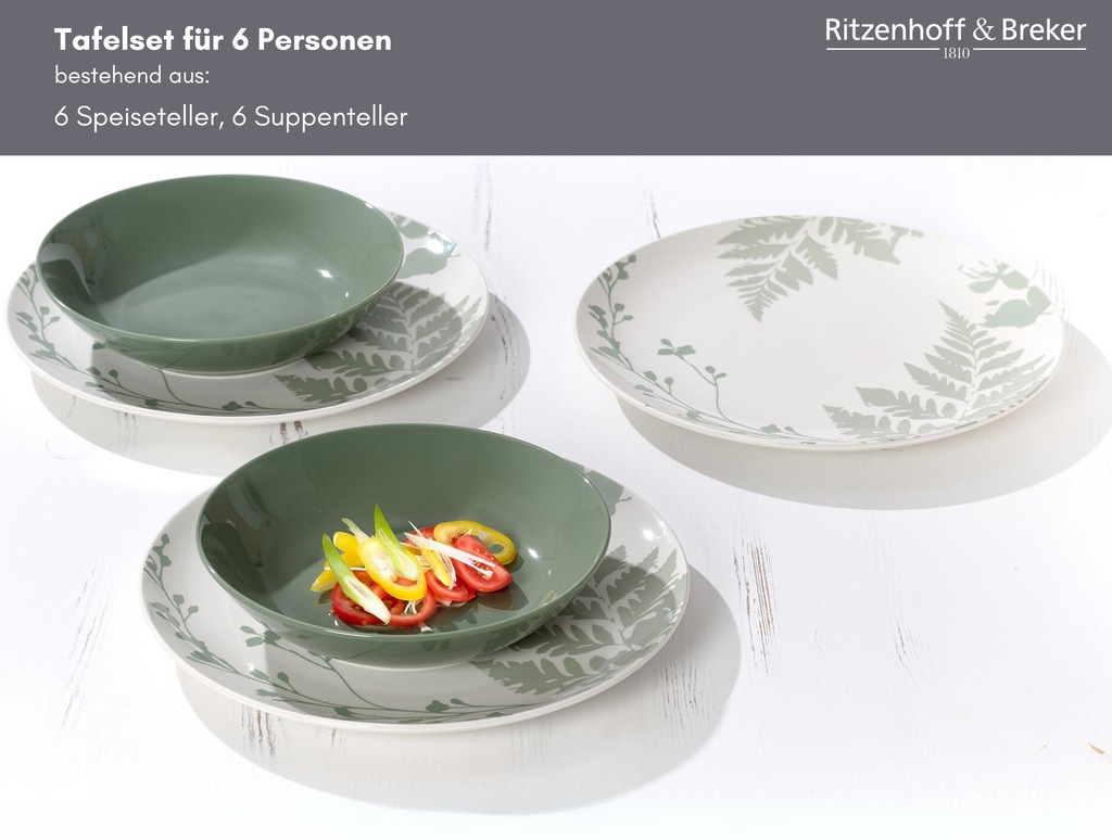 Ritzenhoff & Breker Tafelservice »Ida«, (Set, 12 tlg.), Landhaus/Scandi-Sty günstig online kaufen