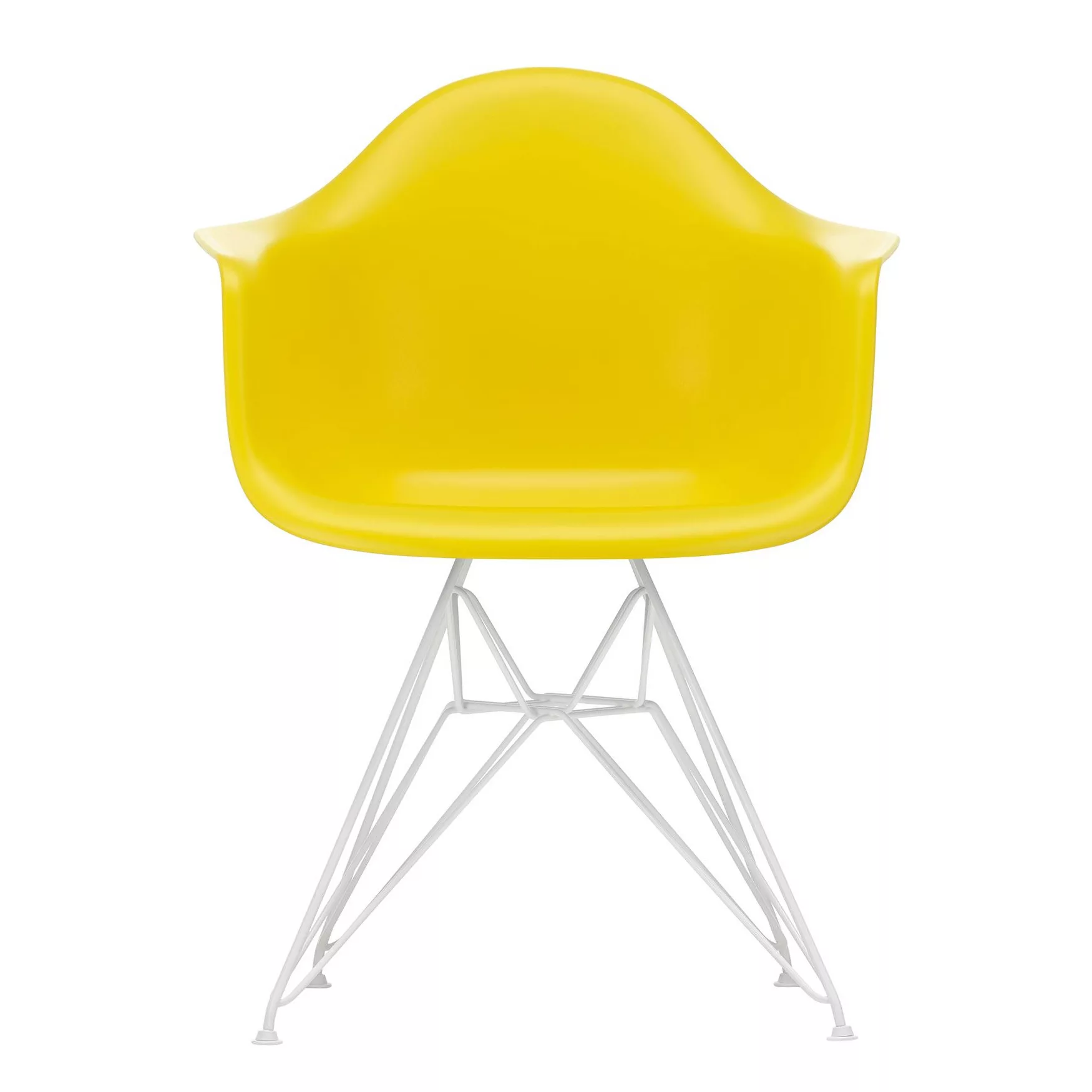 Vitra - Eames Plastic Armchair DAR Gestell weiß - sunlight/Sitzschale Polyp günstig online kaufen