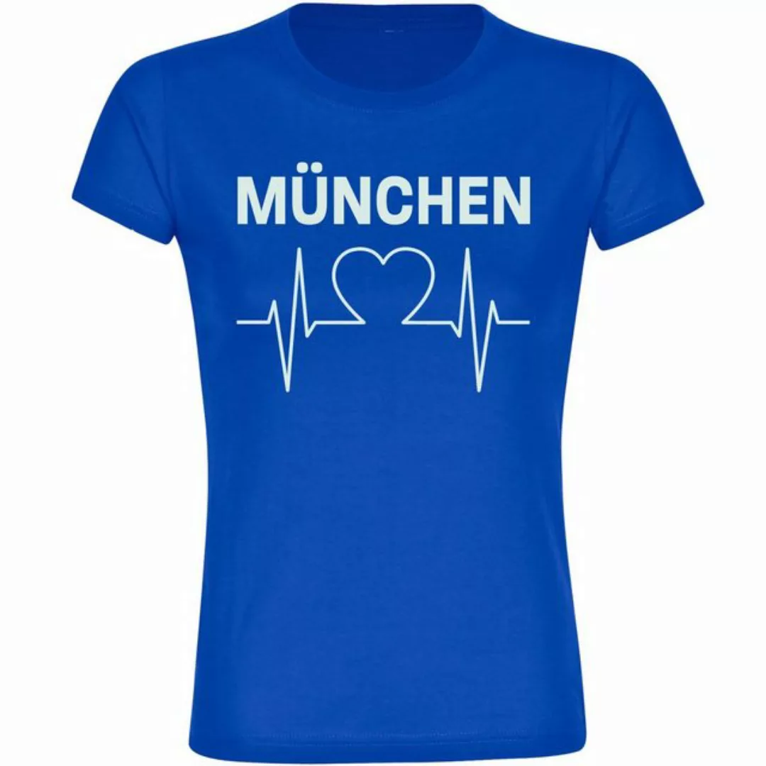 multifanshop T-Shirt Damen München blau - Herzschlag - Frauen günstig online kaufen