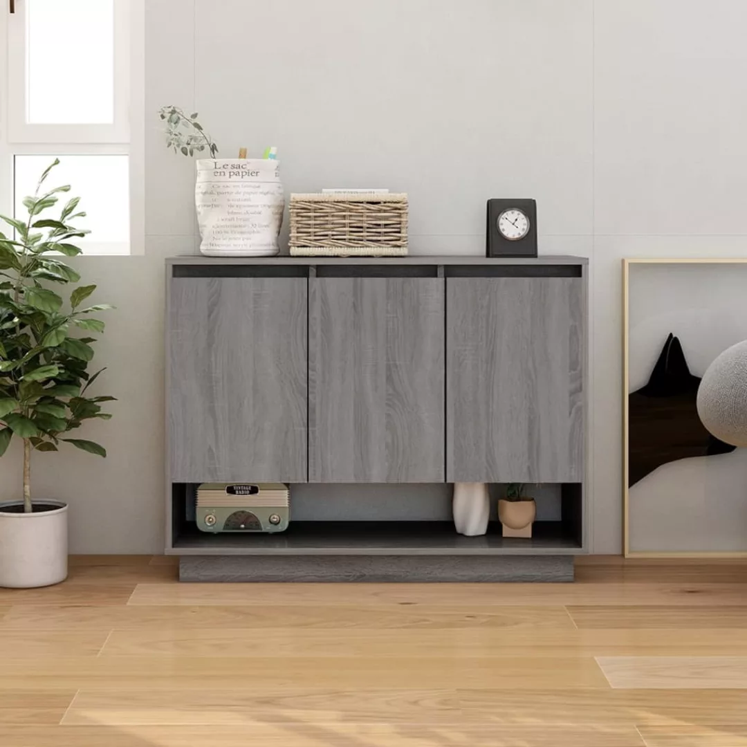 Sideboard Sonoma-eiche Grau 97x31x75 Cm Spanplatte günstig online kaufen