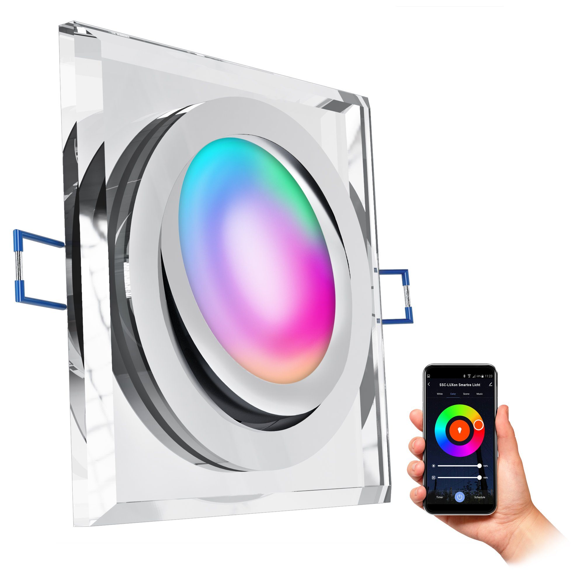 SSC-LUXon LED Einbaustrahler Glas Einbaustrahler flach, günstig online kaufen