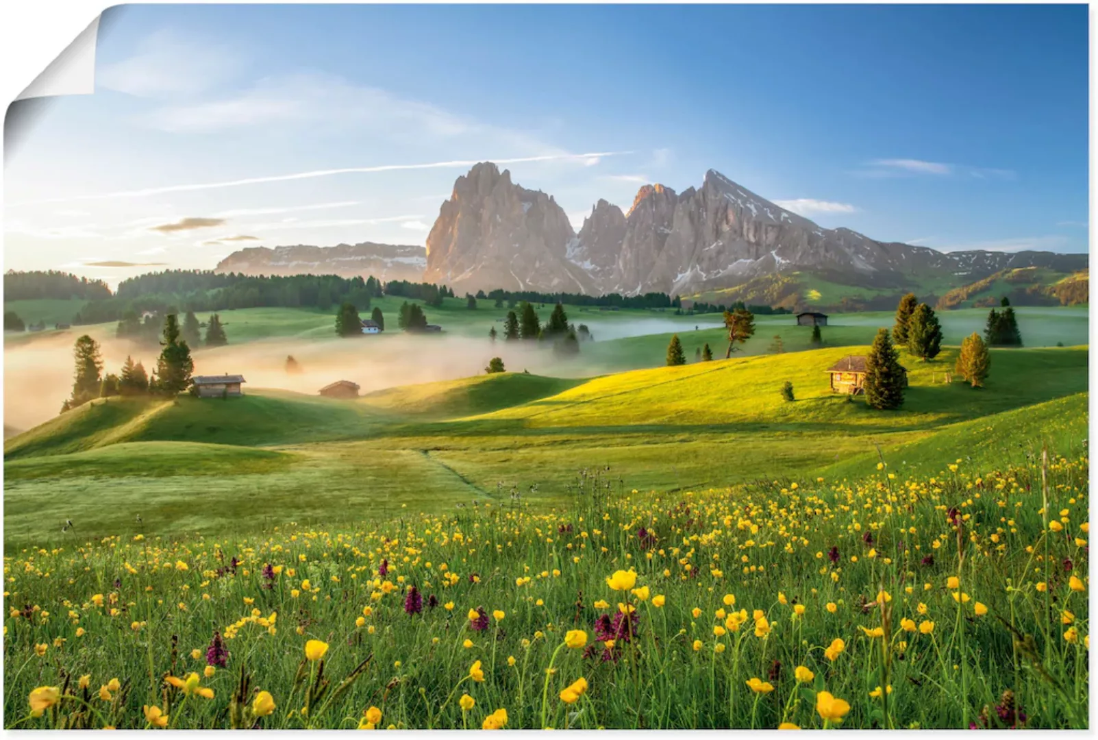 Artland Wandbild "Frühling auf der Seiser Alm", Berge & Alpenbilder, (1 St. günstig online kaufen