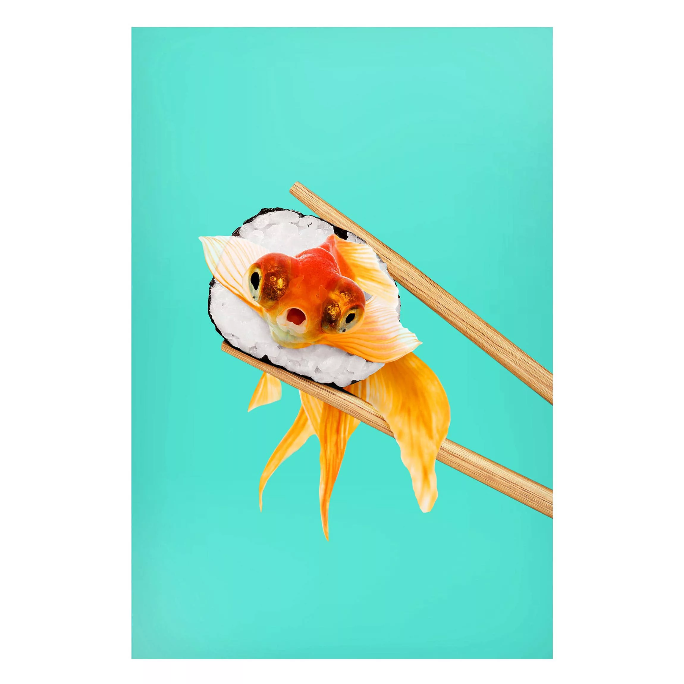 Magnettafel Küche - Hochformat 2:3 Sushi mit Goldfisch günstig online kaufen