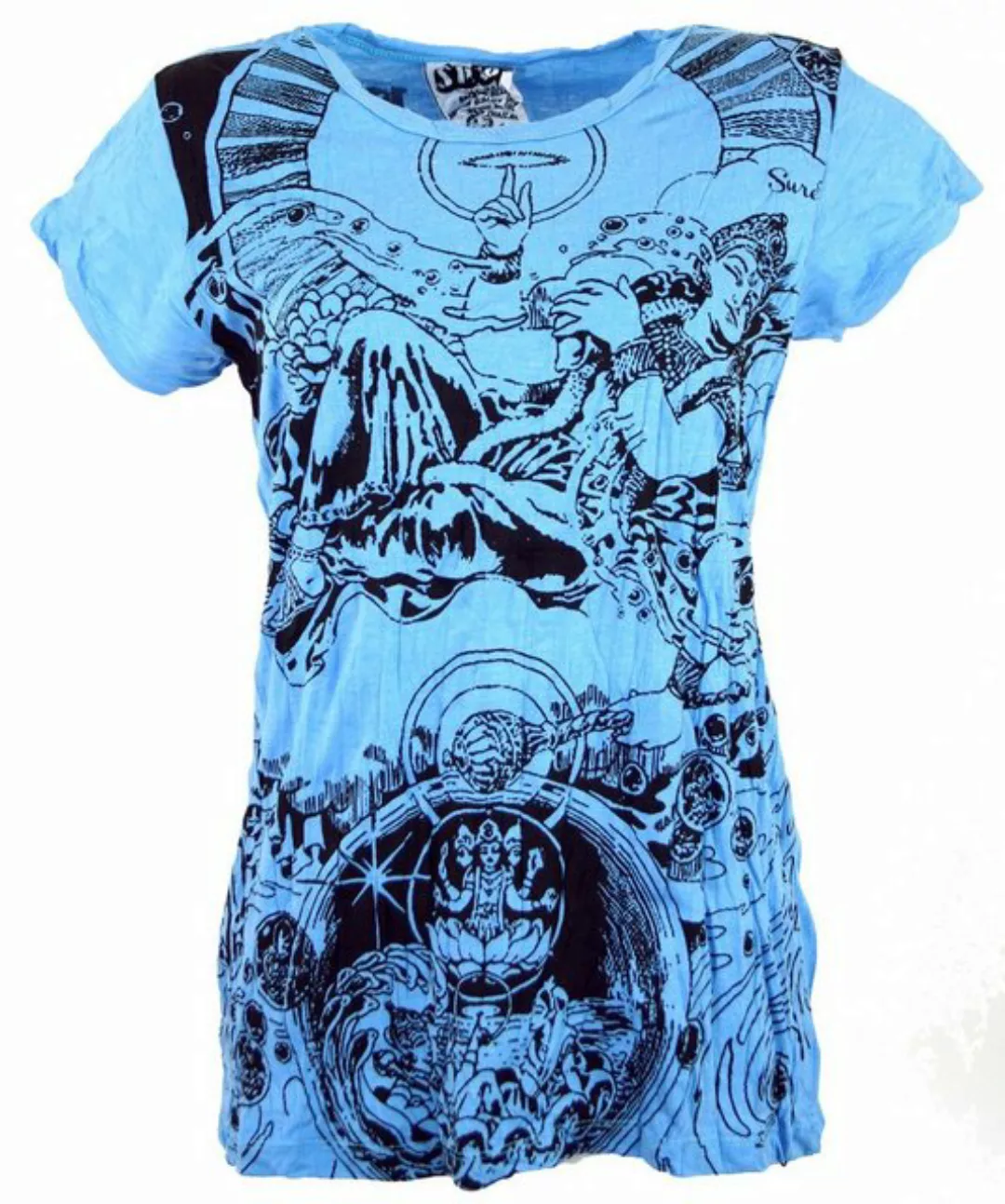 Guru-Shop T-Shirt Sure T-Shirt Meditation Thai Buddha - hellblau alternativ günstig online kaufen