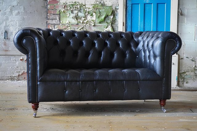 JVmoebel Sofa Chesterfield Ledersofa Couch Polster designer 2 Sitzer Textil günstig online kaufen