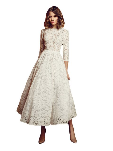 KIKI Abendkleid MidikleidKleid Slim-Fit-Kleid Mittellangen Ärmeln,Mittellan günstig online kaufen