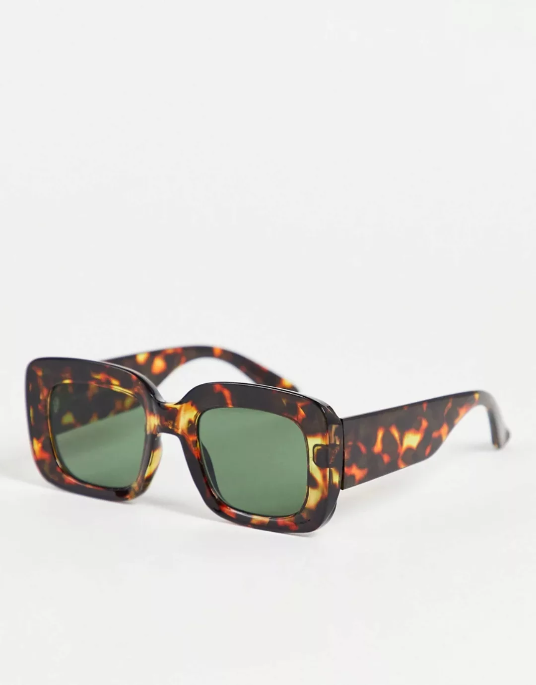 New Look – Eckige Oversize-Sonnenbrille in brauner Schildpattoptik günstig online kaufen