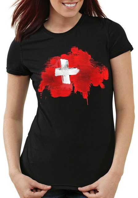 style3 T-Shirt Flagge Schweiz Fußball Sport Suisse WM EM Fahne günstig online kaufen