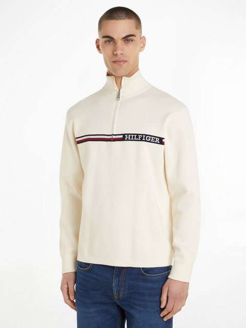 Tommy Hilfiger Rollkragenpullover GLOBAL STRIPE ZIP MOCK günstig online kaufen