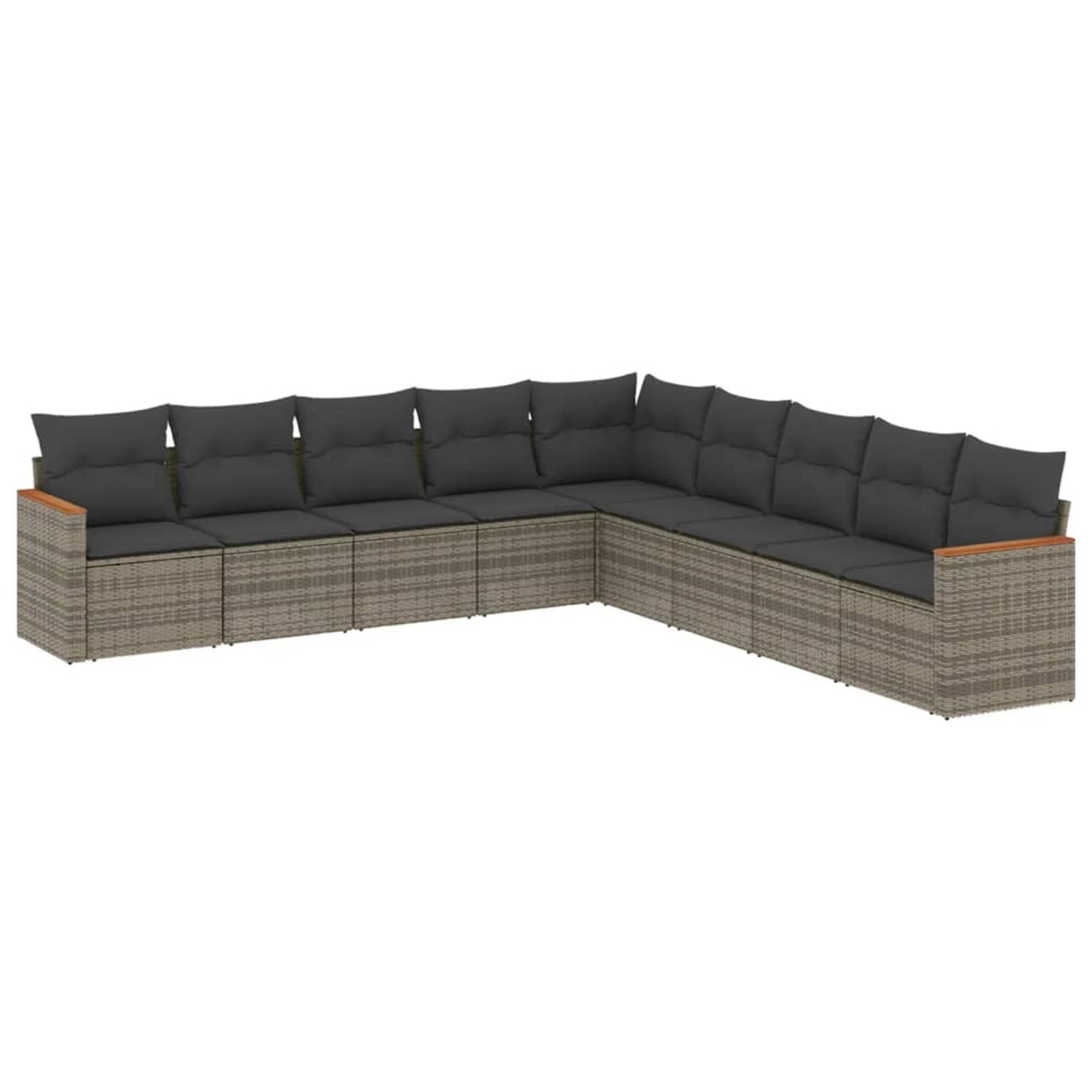 vidaXL 9-tlg Garten-Sofagarnitur mit Kissen Grau Poly Rattan Modell 102 günstig online kaufen