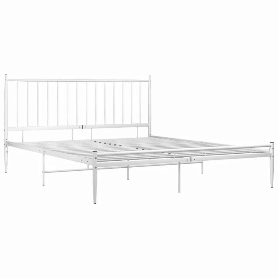 furnicato Bettgestell Bett Weiß Metall 180x200 cm (1-tlg) günstig online kaufen