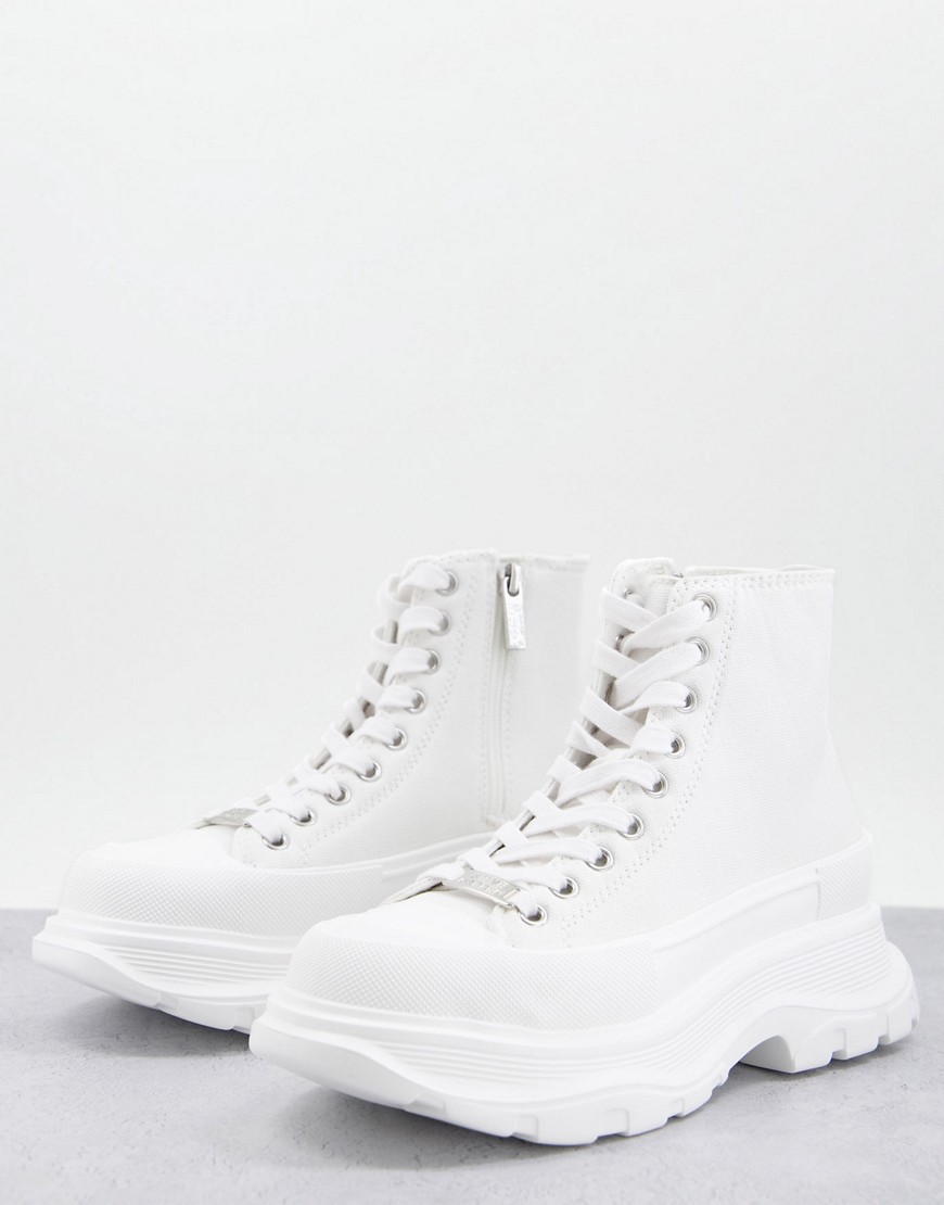 Steve Madden – Kyler – Hohe Sneaker in Weiß mit dicker Sohle günstig online kaufen