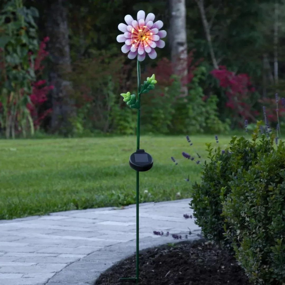 LED-Solarleuchte Pink Daisy in Blumen-Form günstig online kaufen