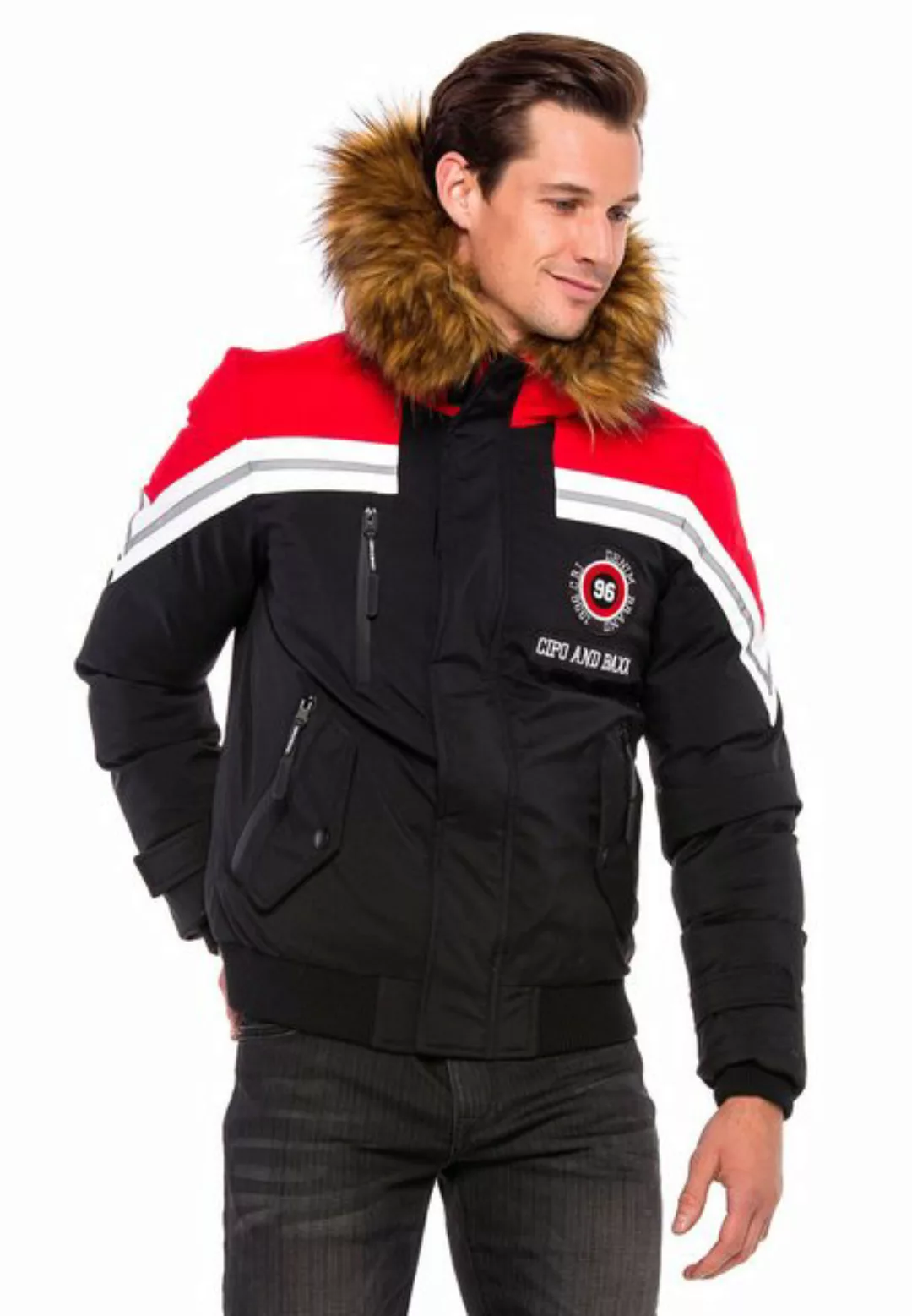 Cipo & Baxx Winterjacke (1-St) mit Fellkapuze günstig online kaufen