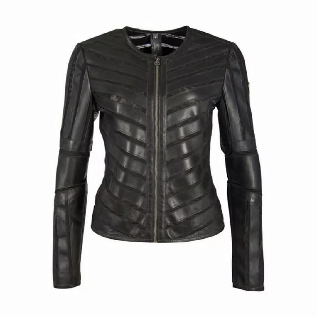 Gipsy Damen Lederjacke GGSuri in black mit Mesh-Einsätzen günstig online kaufen