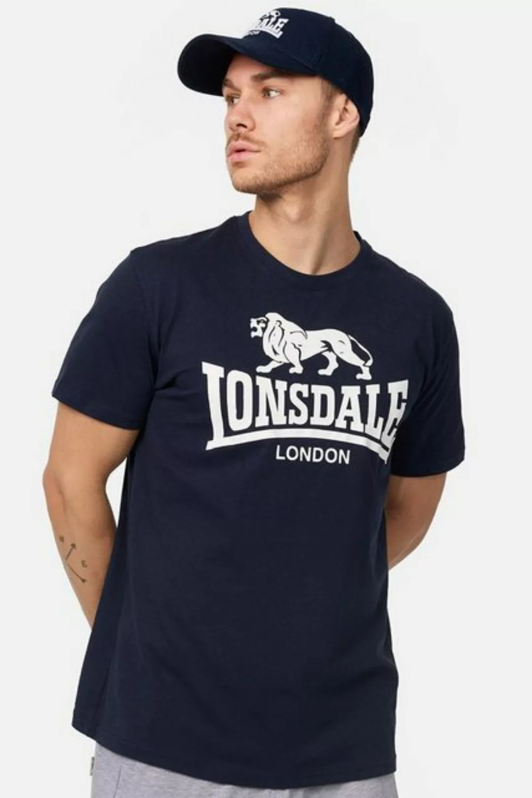 Lonsdale T-Shirt Lonsdale Herren T-Shirt Logo navy 3XL (1-tlg) günstig online kaufen
