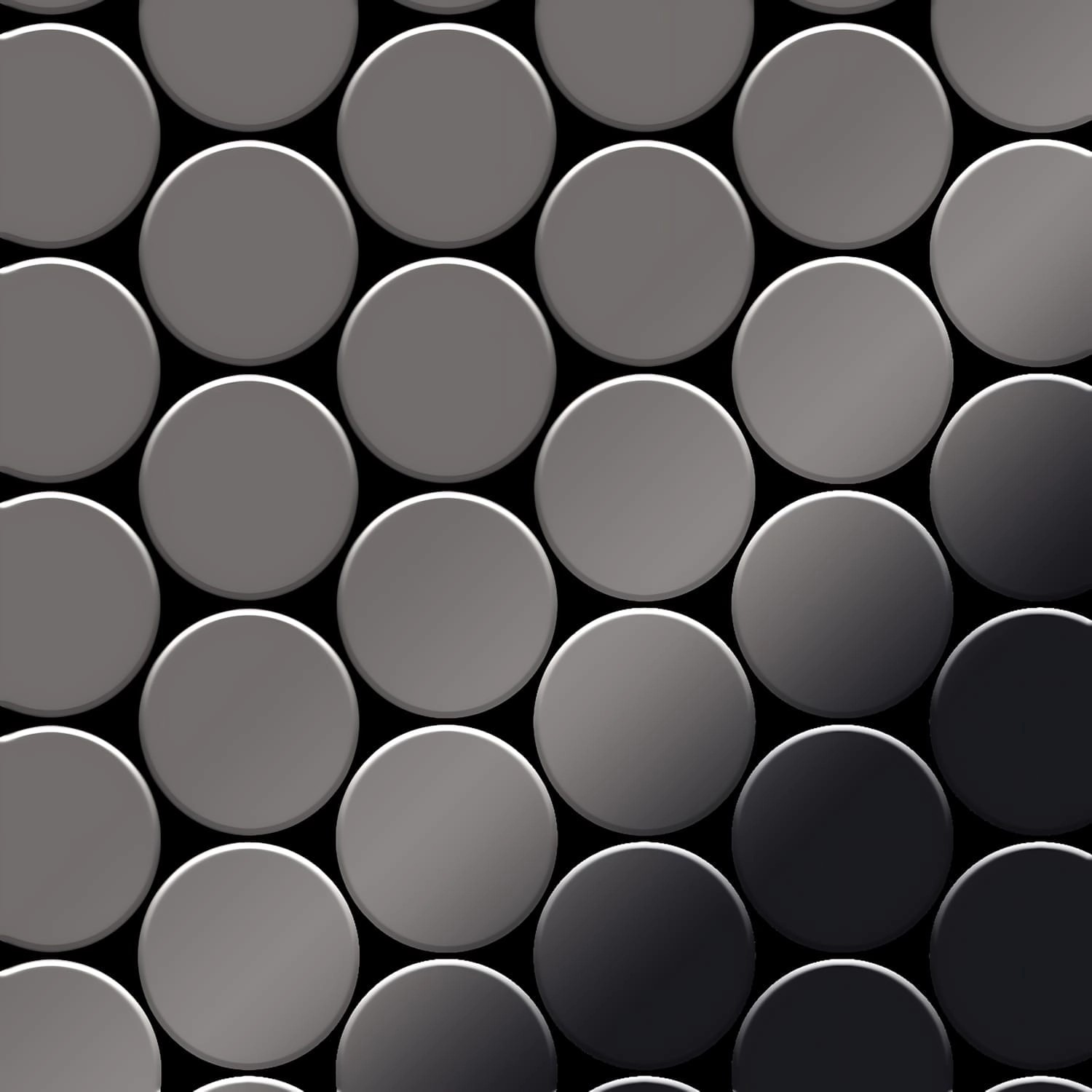 ALLOY Mosaik Fliese Massiv Metall Titan Hochglanz Dunkelgrau 1,6mm Medallio günstig online kaufen