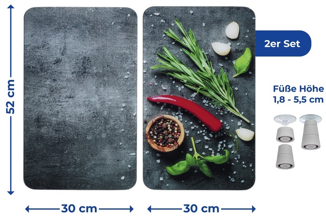 Maximex Herd-Abdeckplatte "Rosmarin", (Set, 2 tlg.), für alle Herdarten, 52 günstig online kaufen