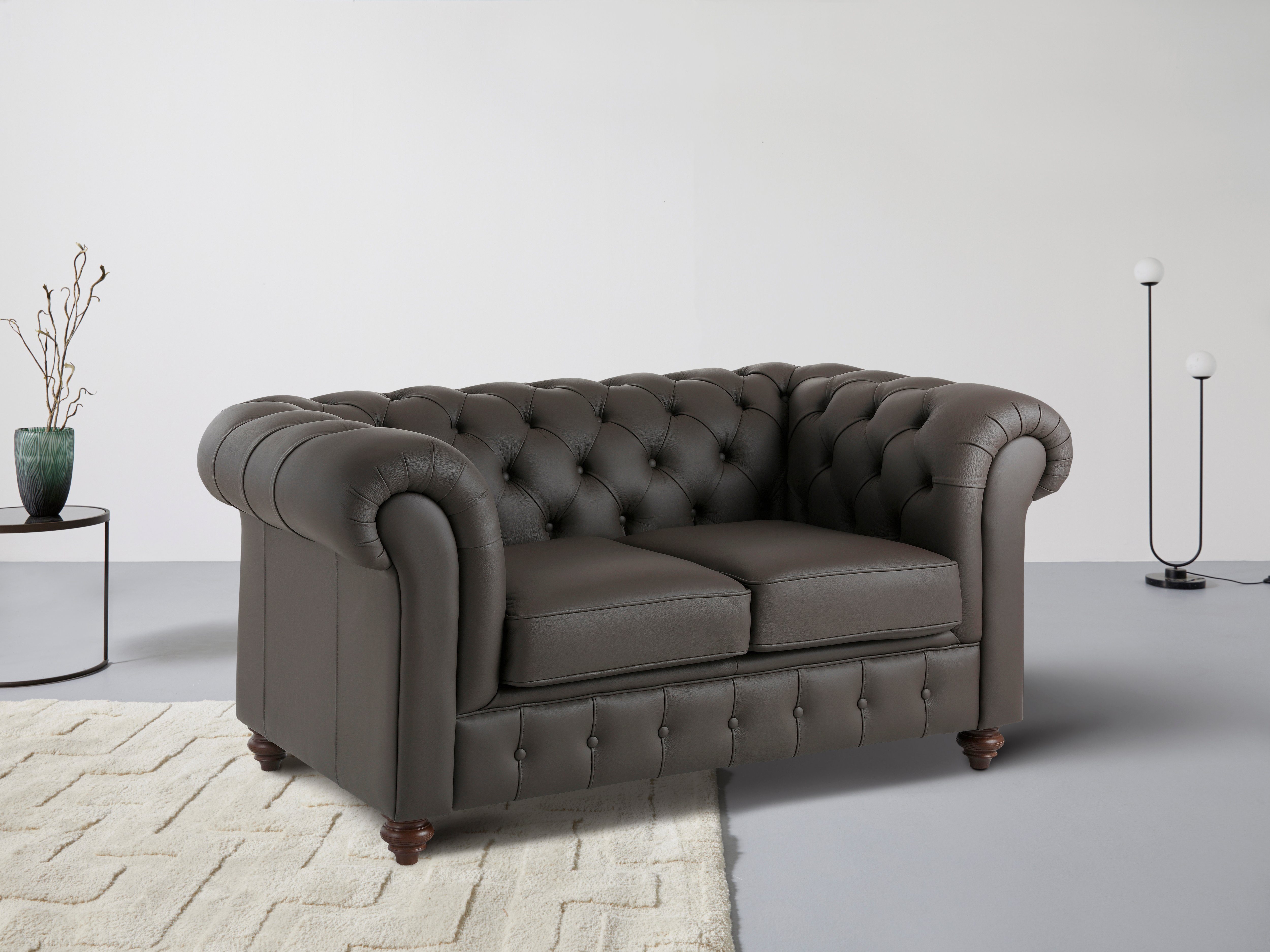 Home affaire Chesterfield-Sofa "Chesterfield 2-Sitzer B/T/H: 150/89/74 cm", günstig online kaufen