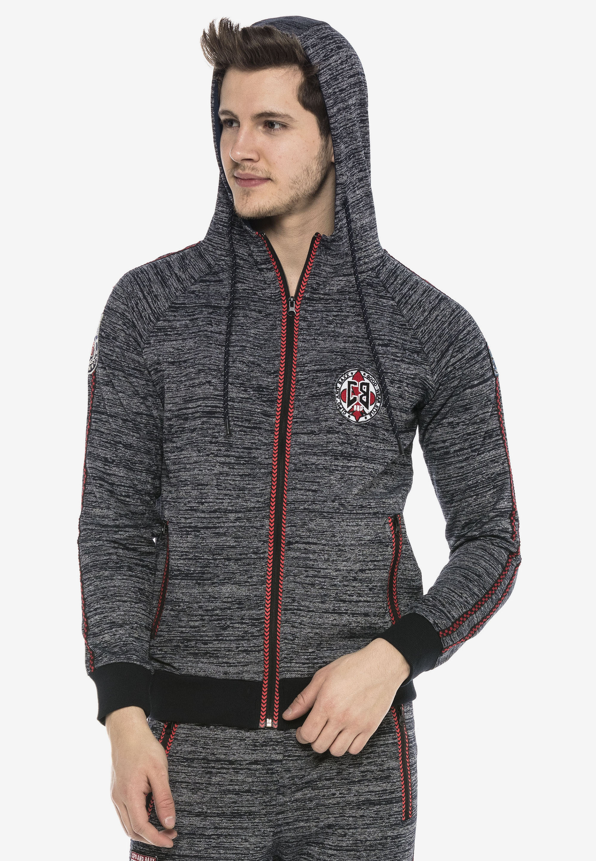 Cipo & Baxx Sweatjacke, mit kontrastfarbenen Nähten günstig online kaufen