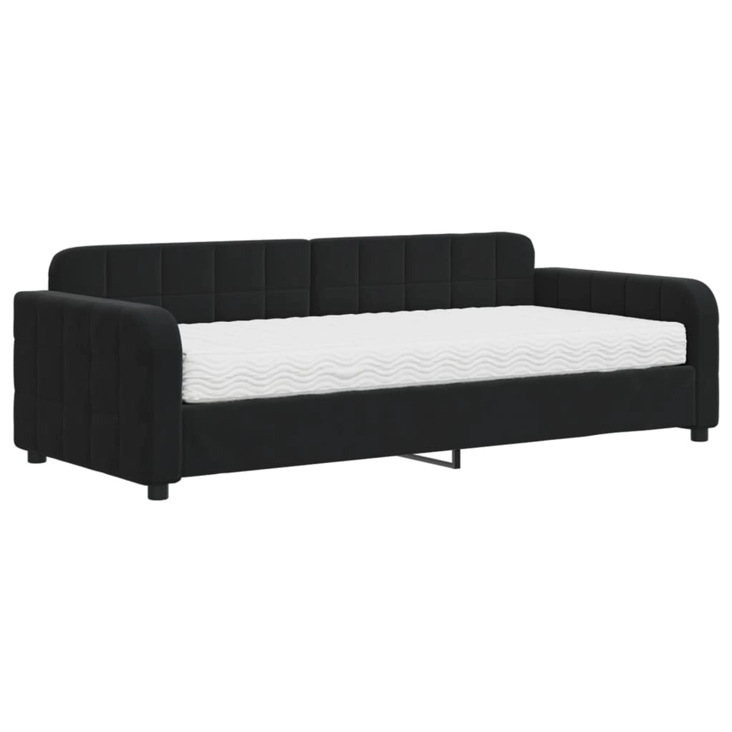 vidaXL Bett, Tagesbett mit Matratze Schwarz 90x200 cm Samt günstig online kaufen