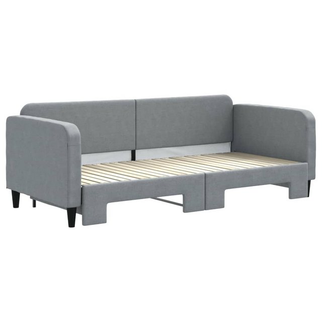 furnicato Bett Tagesbett Ausziehbar Hellgrau 90x200 cm Stoff (1-tlg) günstig online kaufen