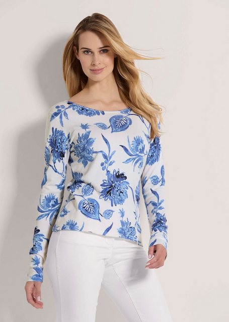 MADELEINE Strickpullover Rundhals-Pullover mit Floral-Print günstig online kaufen