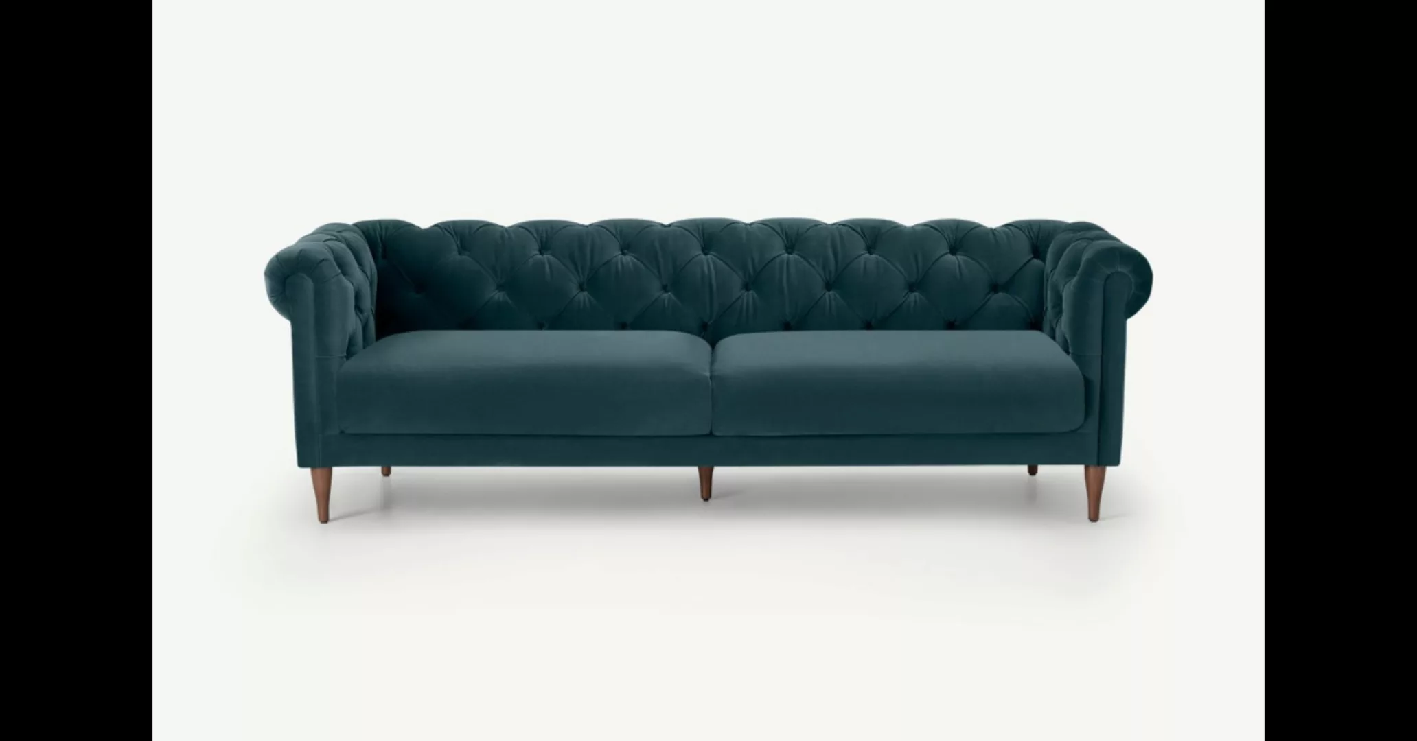 Barstow 3-Sitzer Sofa, Samt in Stahlblau - MADE.com günstig online kaufen
