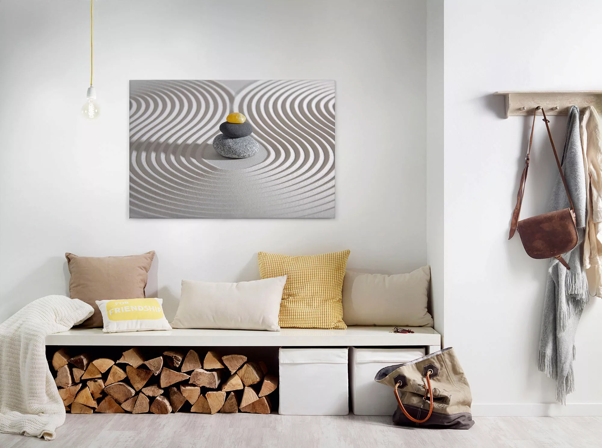 Bricoflor Badezimmer Bild Mit Steinmännchen Wellness Wandbild Für Schlafzim günstig online kaufen