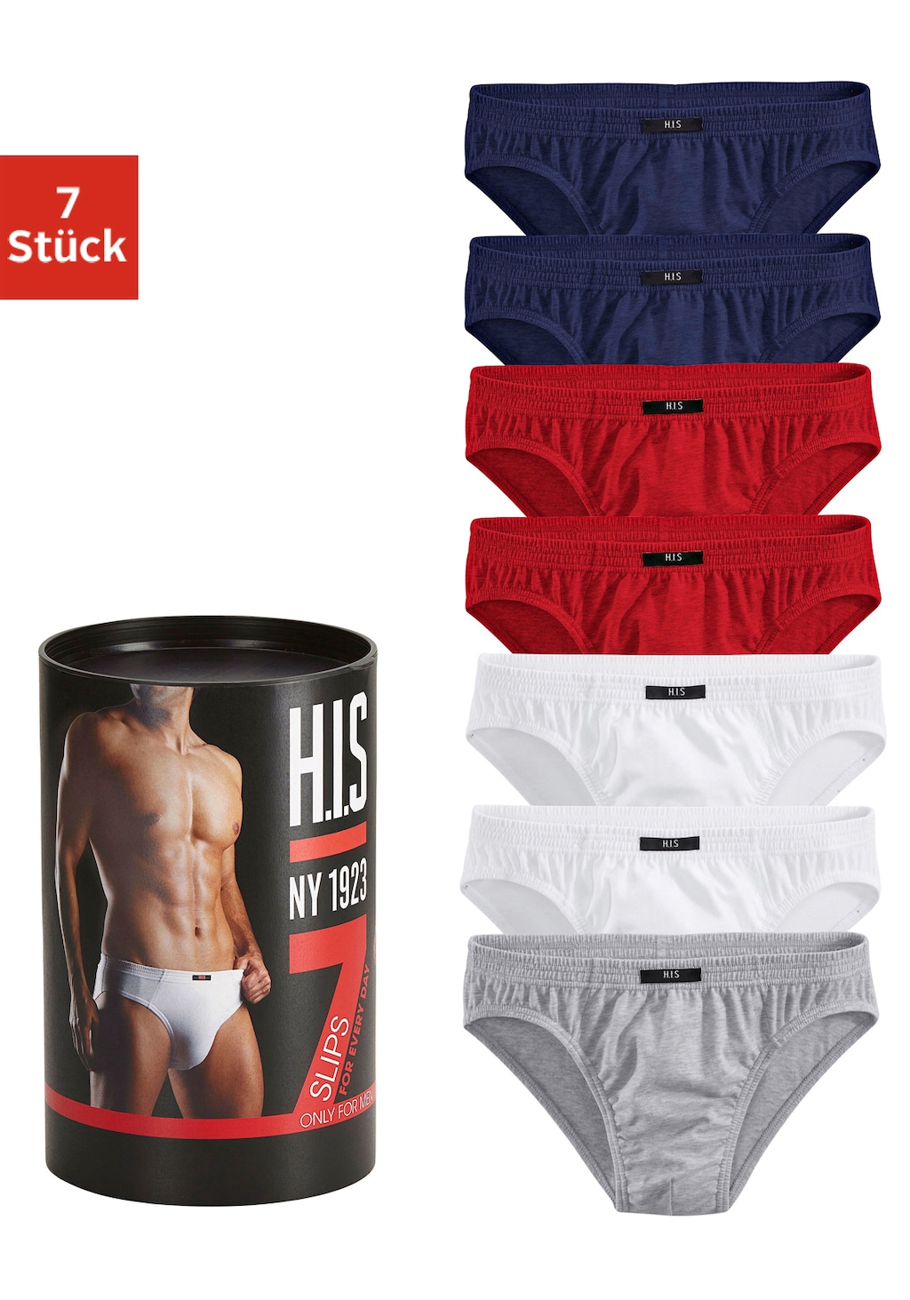 H.I.S Slip "Unterhosen für Herren", (Packung, 7 St.), aus Baumwoll-Mix in e günstig online kaufen