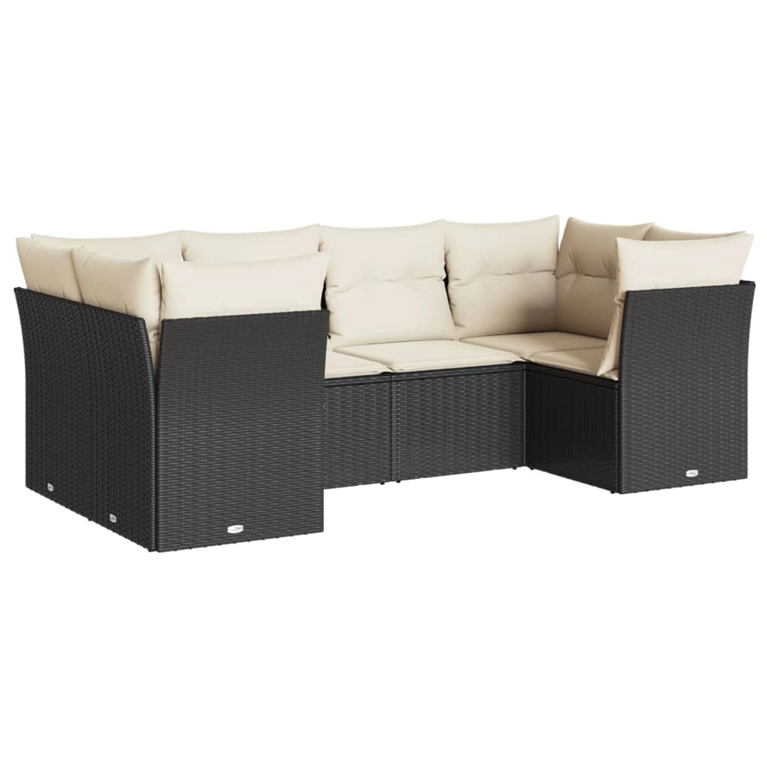 vidaXL 6-tlg Garten-Sofagarnitur mit Kissen Schwarz Poly Rattan Modell 59 günstig online kaufen