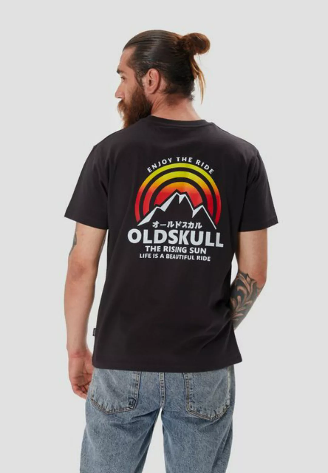 Oldskull T-Shirt Retro Rising Sun Logo Graphic günstig online kaufen