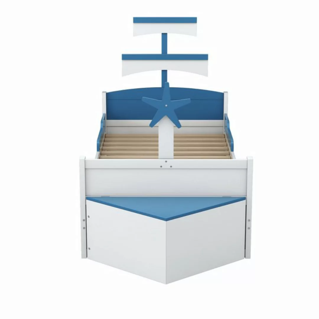 Gotagee Holzbett Kinderbett Einzelbett 90x200cm Segelbootform Mit Schublade günstig online kaufen