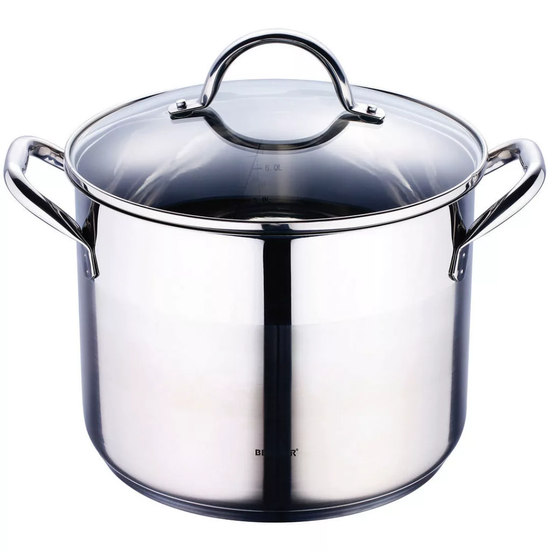 BERGNER Großraumtopf Gourmet silber Edelstahl H/D: ca. 18,5x24 cm günstig online kaufen