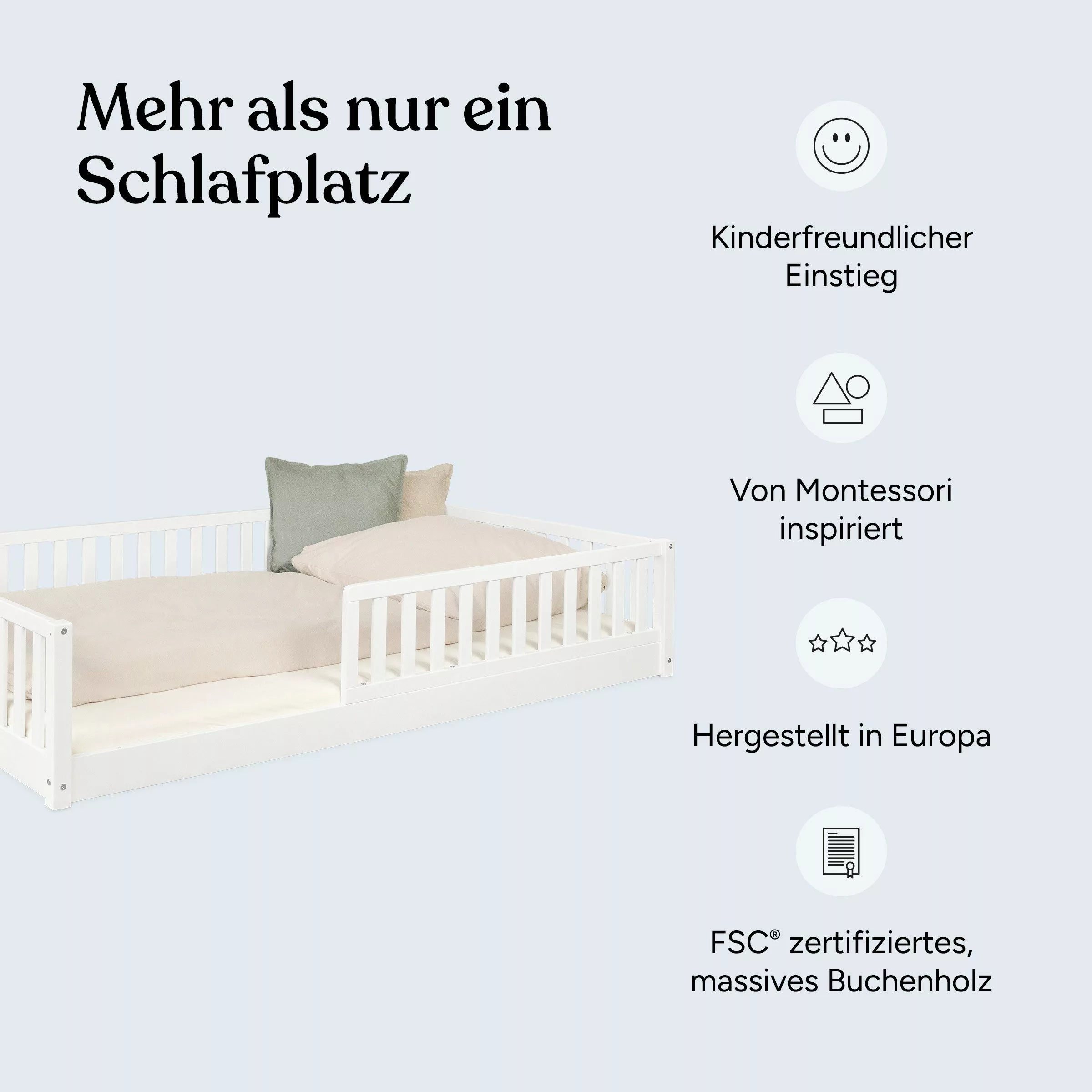 Ehrenkind Kinderbett Bodenbett Livo aus massivem günstig online kaufen