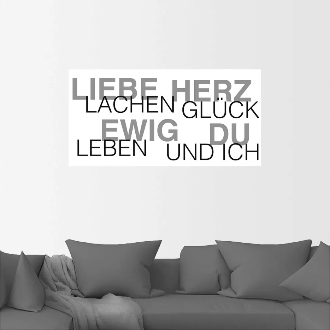 Artland Wandbild »Liebe Statement Bild«, Sprüche & Texte, (1 St.), als Alub günstig online kaufen