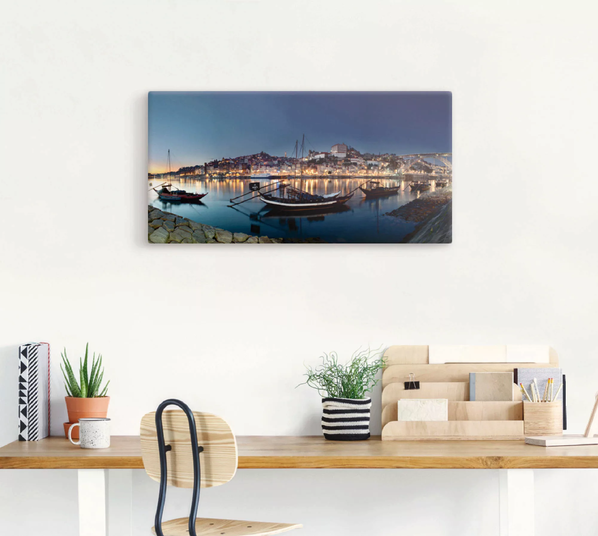 Artland Leinwandbild "Porto - Nachtpanorama", Europa, (1 St.), auf Keilrahm günstig online kaufen