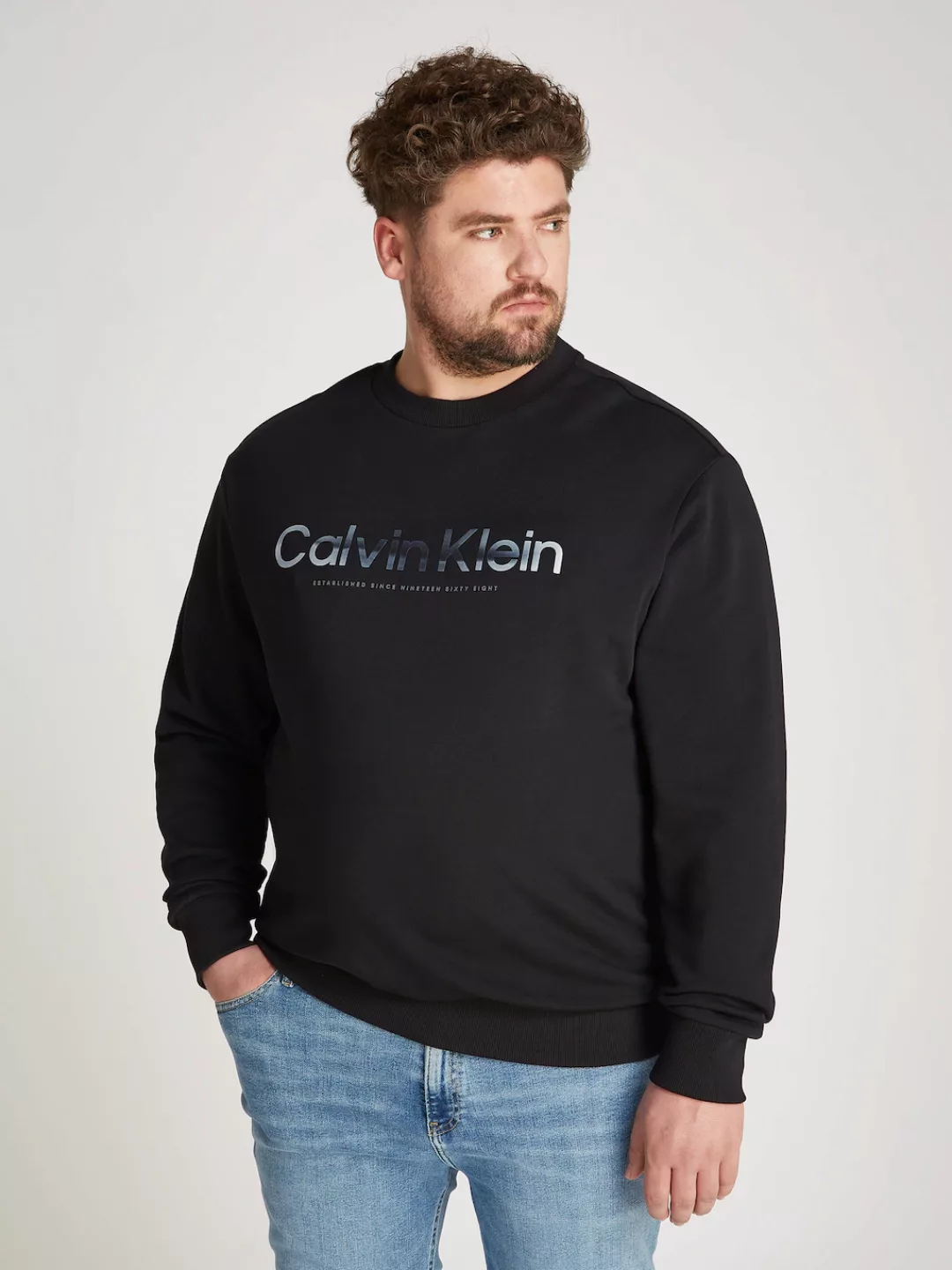 Calvin Klein Big&Tall Sweatshirt BT-DIFFUSED LOGO SWEATSHIRT Große Größen günstig online kaufen
