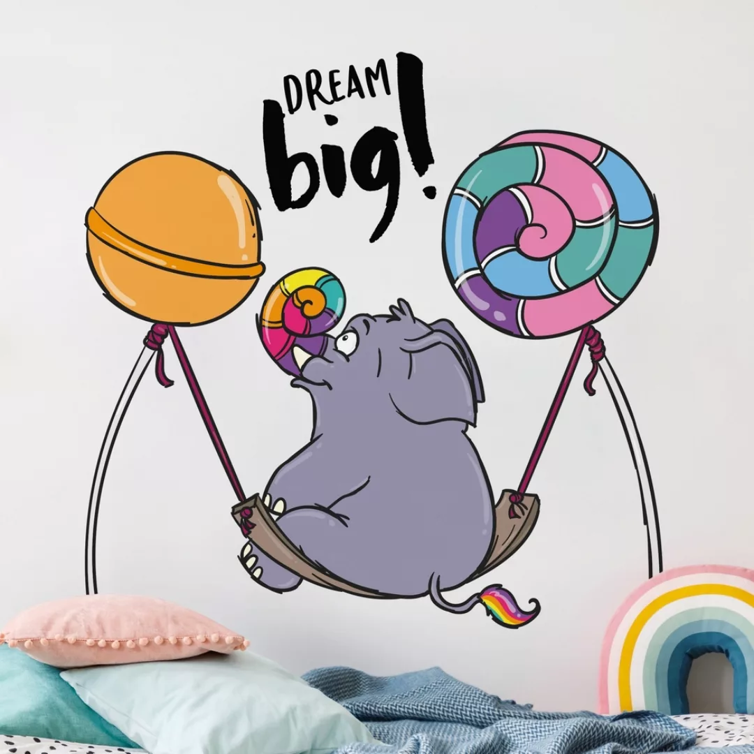 Wandtattoo Pummeleinhorn - Dream big Elefant günstig online kaufen