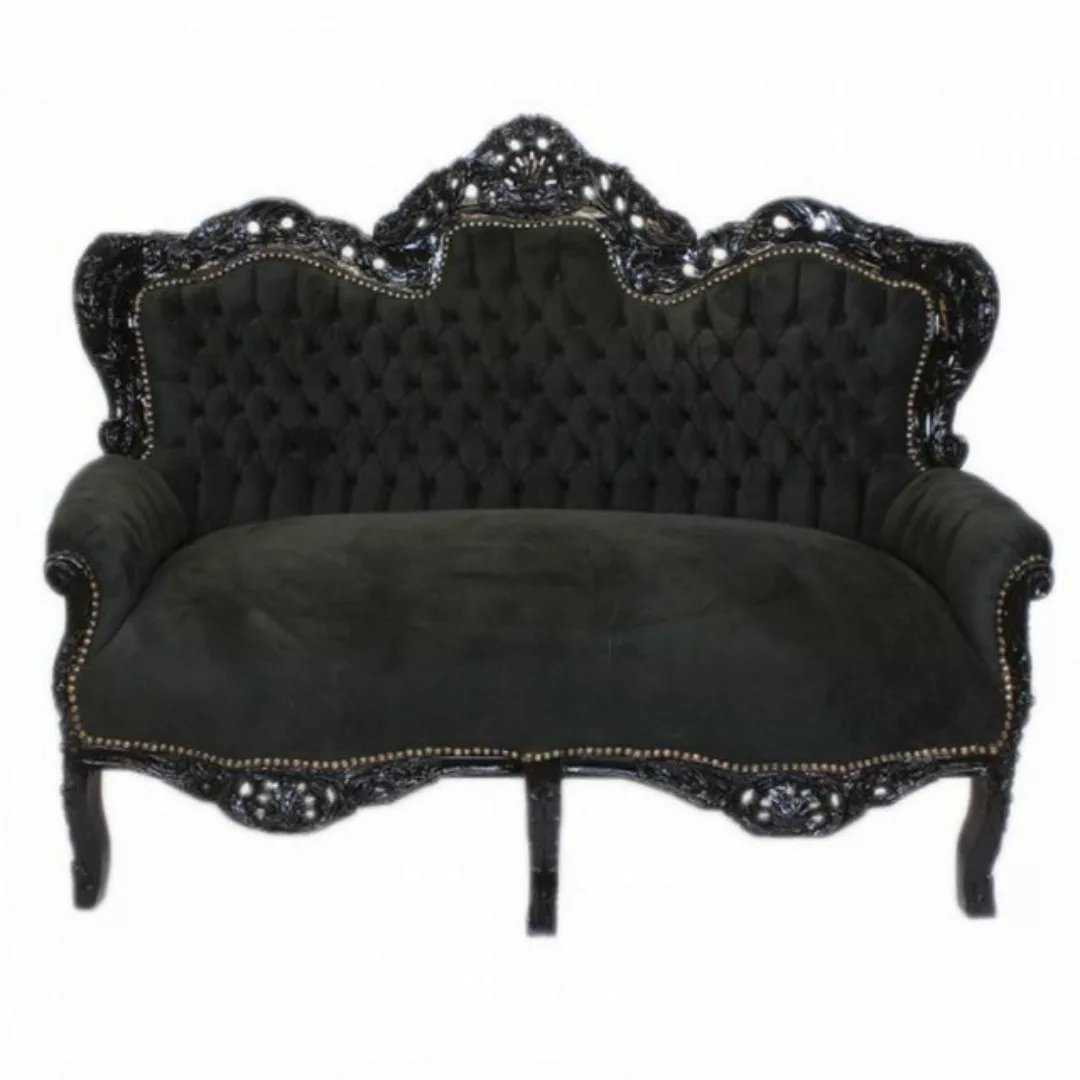 Casa Padrino 2-Sitzer Barock 2er Sofa Master Schwarz / Schwarz - Wohnzimmer günstig online kaufen