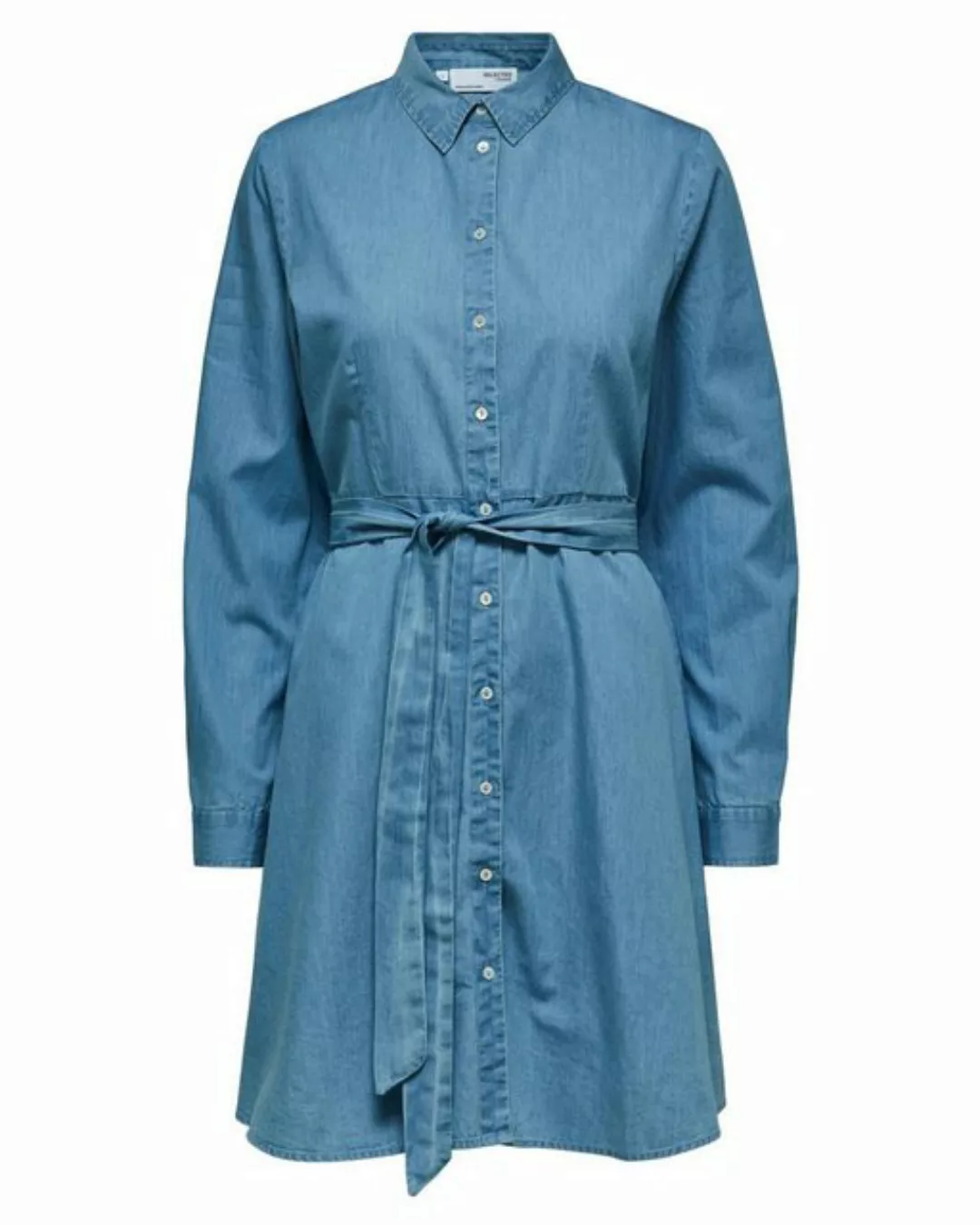 SELECTED FEMME Blusenkleid Damen Jeanskleid TAMMY Langarm (1-tlg) günstig online kaufen