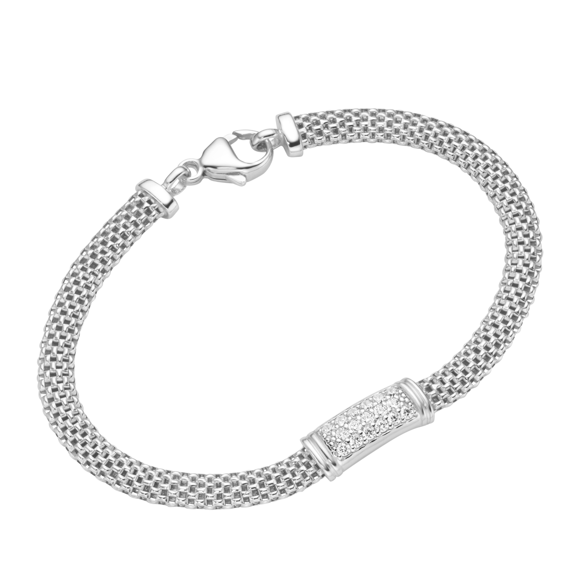 Smart Jewel Armband "Mesh, Mittelteil Zirkonia, Silber 925" günstig online kaufen
