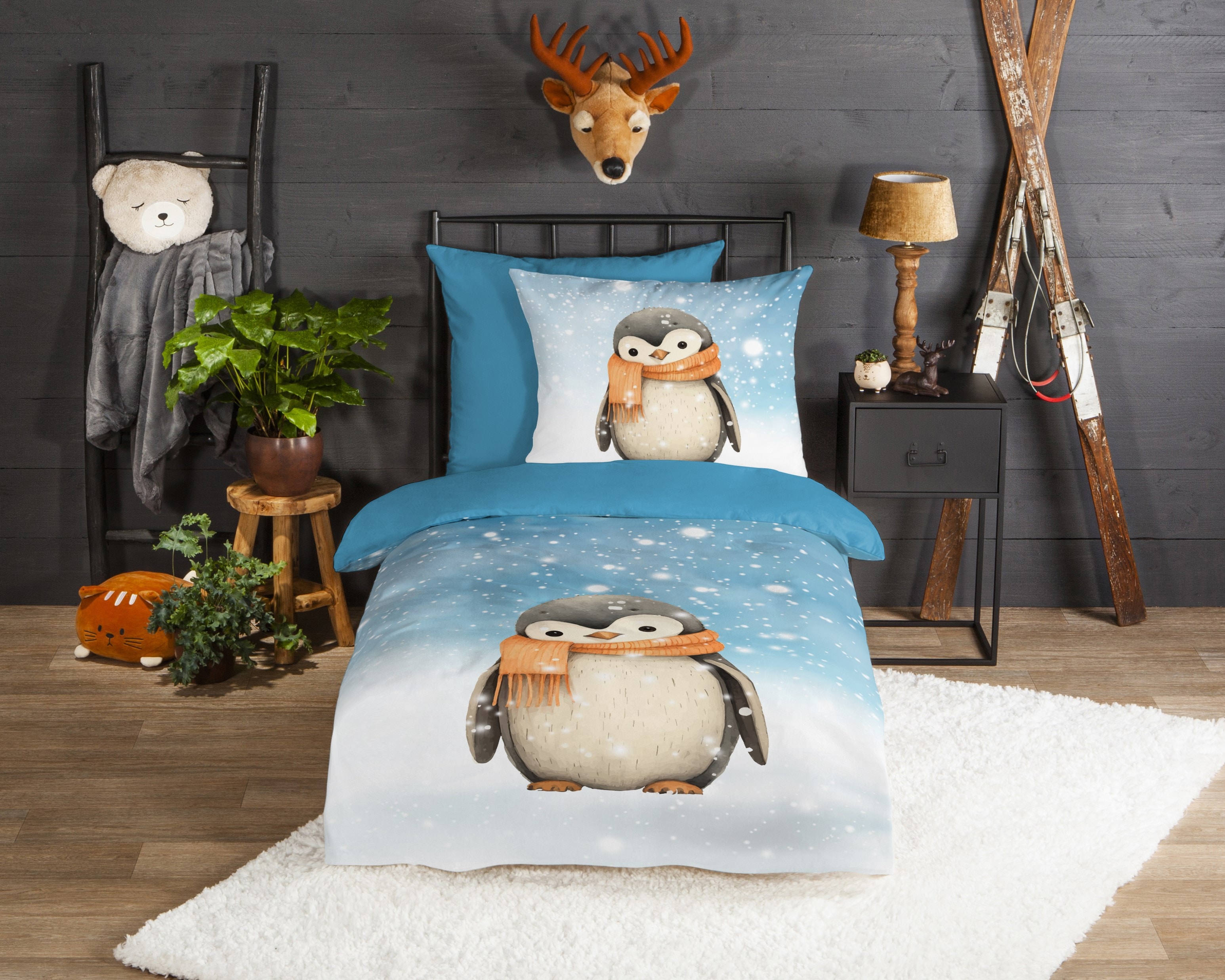 good morning Kinderbettwäsche »Pingi«, Flanell, Biber, 135x200, Winter, War günstig online kaufen