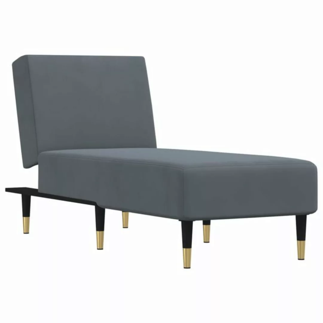 vidaXL Chaiselongue Chaiselongue Dunkelgrau Samt, 1 Teile günstig online kaufen